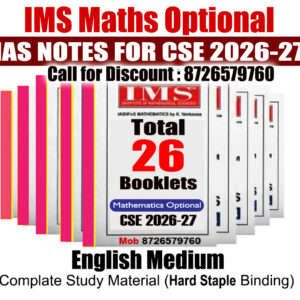 IMS Maths/Mathematics Optional Study Material, Class Notes-2026-27 by K. Venkanna(English)